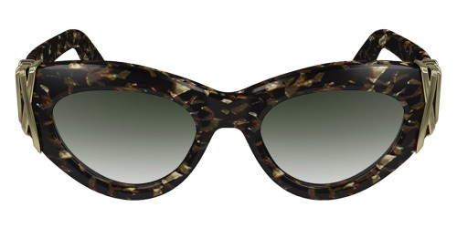 Lanvin LNV671S - 239 - 50 Lunettes de soleil Marron, À motifs Œil de chat