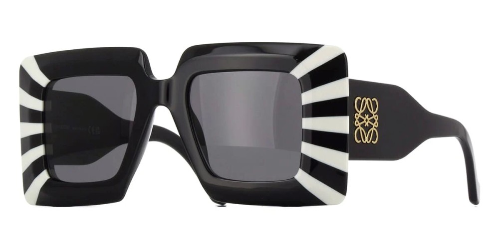 Loewe LW40090I - 04A - 47 Lunettes de soleil Blanc, Noir Angulaire