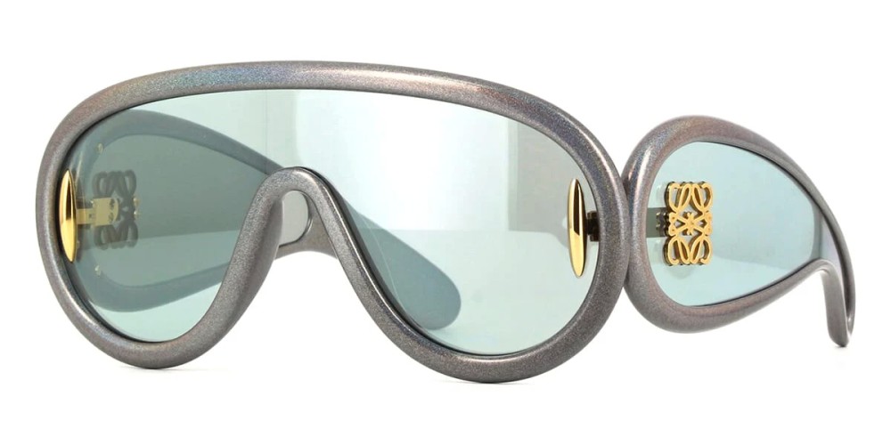 Loewe LW40108I - 05X Lunettes de soleil Argent Bouclier