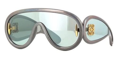 Loewe LW40108I - 05X Lunettes de soleil Argent Bouclier
