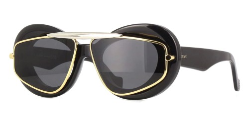 Loewe LW40120I - 01A - 59 Lunettes de soleil Or, Noir Œil de chat