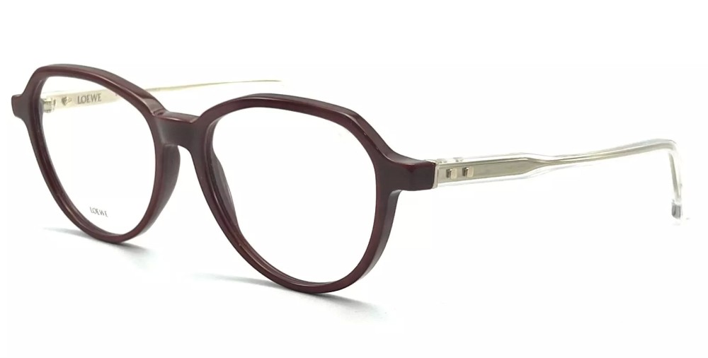 Loewe LW50010U - 068 - 53 Cadres optiques Bordeaux, Argent Coussin arrondi