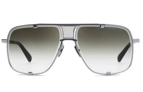 Dita MACH FIVE TITANIUM DRX-2087 - G - 64 Lunettes de soleil Argent, Noir Pilote (Aviateur)