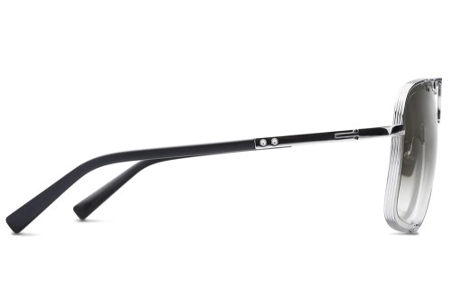 Dita MACH FIVE TITANIUM DRX-2087 - G - 64 Lunettes de soleil Argent, Noir Pilote (Aviateur)