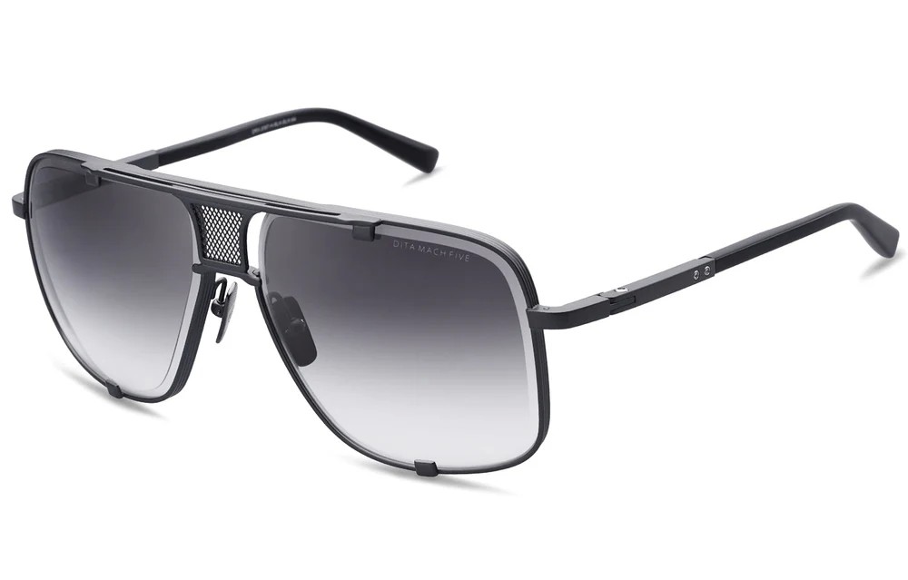 Dita MACH FIVE TITANIUM DRX-2087 - H - 64 Lunettes de soleil Black Pilot (Aviator)