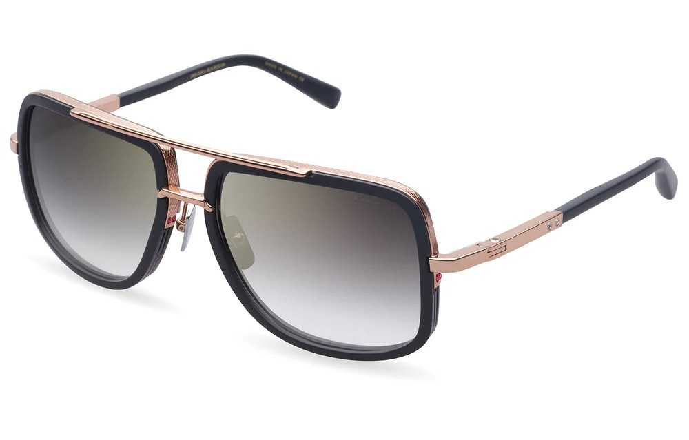 Dita MACH ONE DRX-2030 TITANIUM - L - 59 Lunettes de soleil Or rose, Noir Pilote (Aviateur)