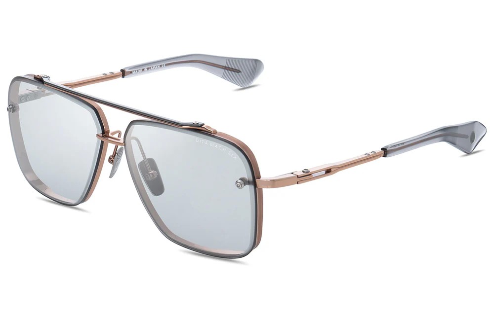 Dita MACH SIX//TITANIUM DTS121 - 02 - 62 Lunettes de soleil Or rose, Argent Pilote (Aviateur)