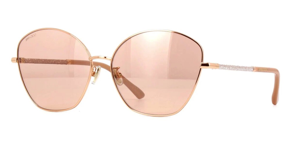 Jimmy Choo MARILIA/G/SK - BKU2S - 63 Lunettes de soleil Or rose, Argent Papillon