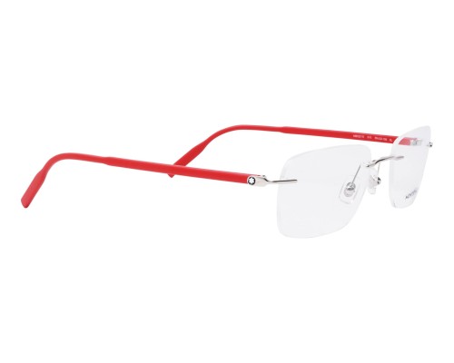Mont Blanc MB0221O - 010 - 59 Cadres optiques Argent, Rouge Angulaire
