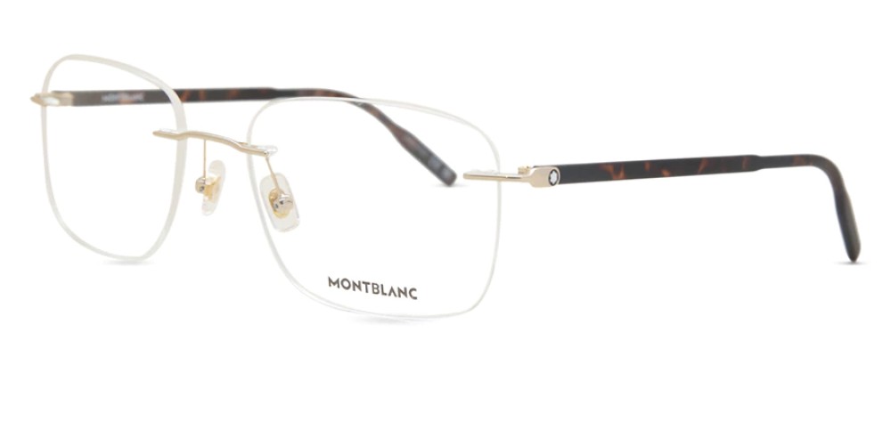 Mont Blanc MB0222O - 006 - 58 Cadres optiques Havane Angulaire