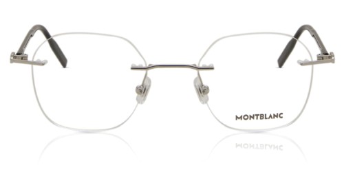 Mont Blanc MB0223O - 001 - 50 Cadres optiques Argent, Noir Angulaire