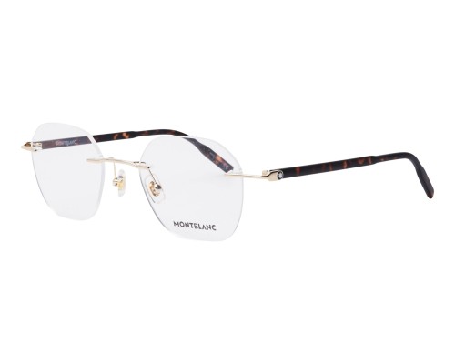Mont Blanc MB0223O - 002 - 50 Cadres optiques Or, Havane Angulaire