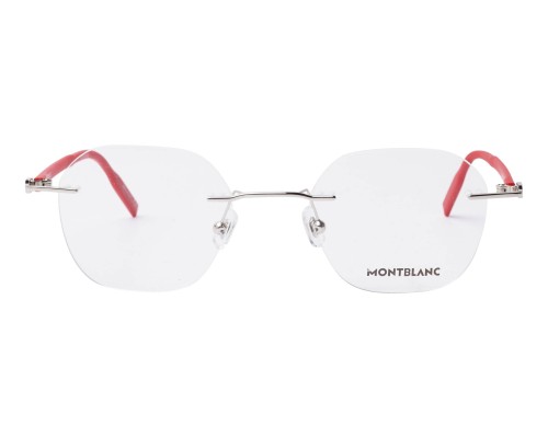 Mont Blanc MB0223O - 003 - 50 Cadres optiques Argent, Rouge Angulaire