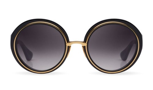 Dita MICRO-ROUND DTS406-A - 01 - 50 Lunettes de soleil Noir, Or Rond
