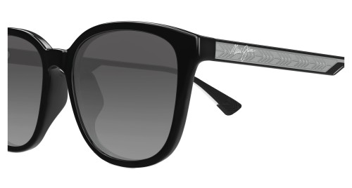 Maui Jim MJ0647SA KU'IKAHI AF - 001 - 55 - AVEC DES VERRES POLARISÉS Lunettes de soleil Noir Coussin arrondi