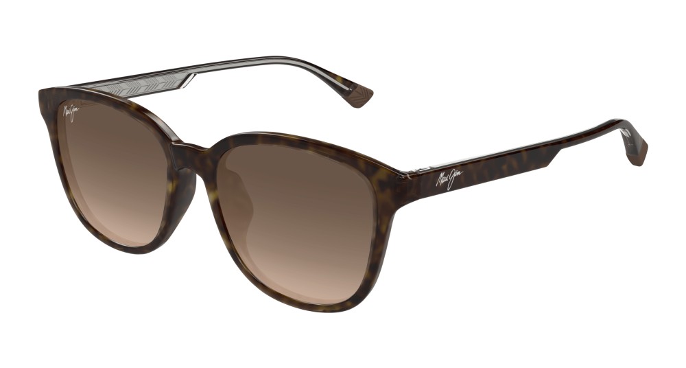 Maui Jim MJ0647SA KU'IKAHI AF - 002 - 55 - AVEC DES VERRES POLARISÉS Lunettes de soleil Havana Pillow (Rounded)