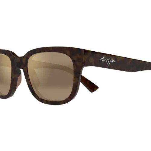 Maui Jim MJ0673S LELEPAU - 005 - 52 - AVEC DES VERRES POLARISÉS Lunettes de soleil Havane Coussin arrondi
