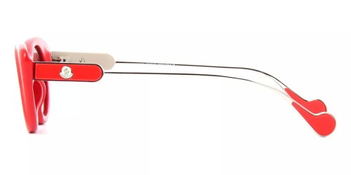 Moncler ML0102 - 66B - 45 Lunettes de soleil Rouge, Argent Œil de chat