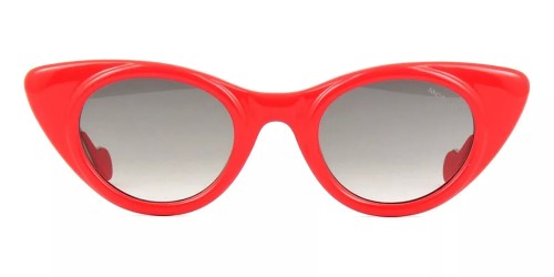 Moncler ML0102 - 66B - 45 Lunettes de soleil Rouge, Argent Œil de chat