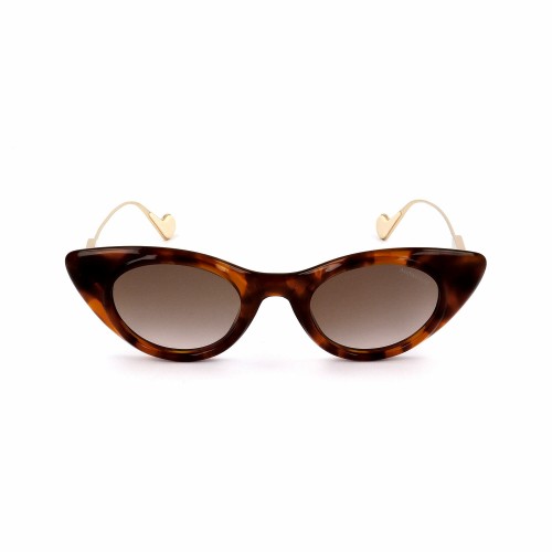 Moncler ML0102 - 53F - 45 Lunettes de soleil Havane, Or Œil de chat