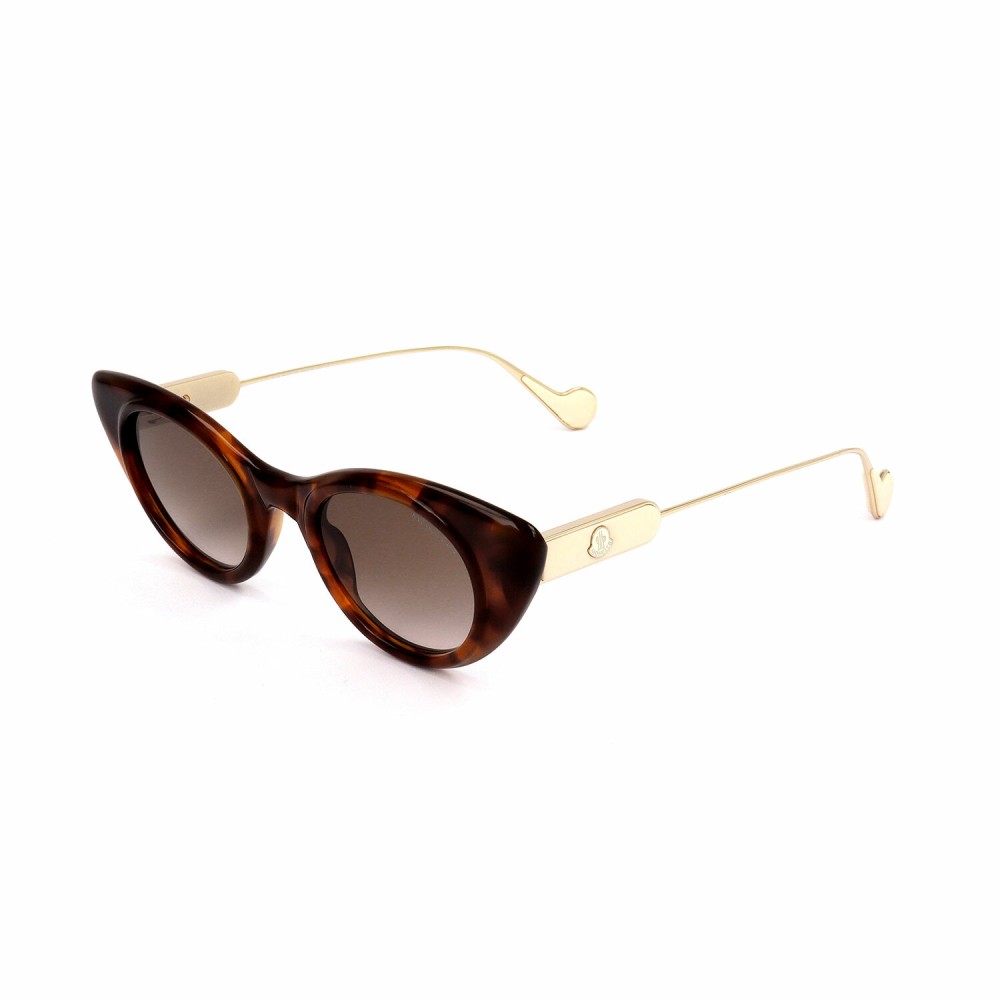 Moncler ML0102 - 53F - 45 Lunettes de soleil Havane, Or Œil de chat