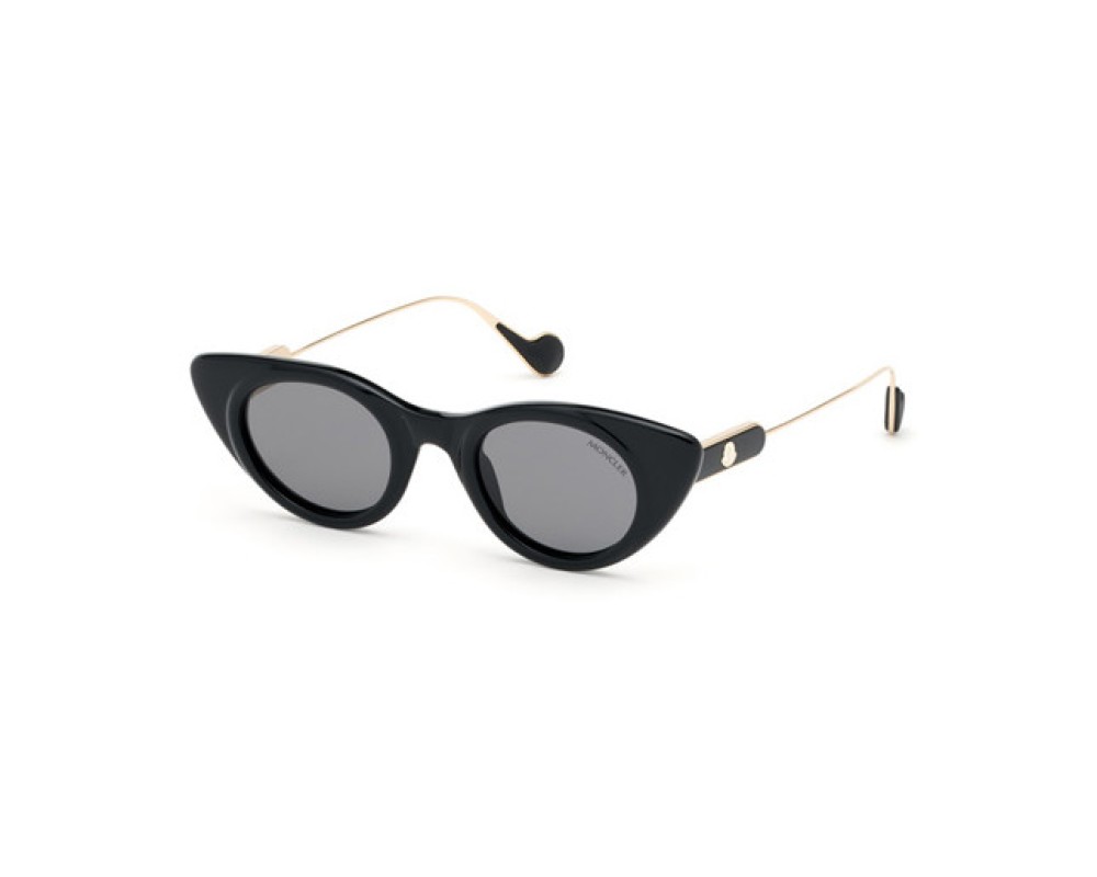 Moncler ML0102 - 01A - 45 Lunettes de soleil Or, Noir Œil de chat