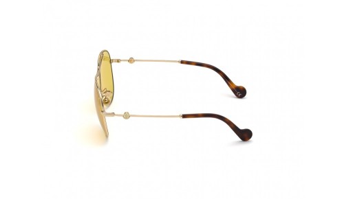 Moncler ML0169 CANDESCE - 32E - 64 Lunettes de soleil Or, Havane Pilote (Aviateur)