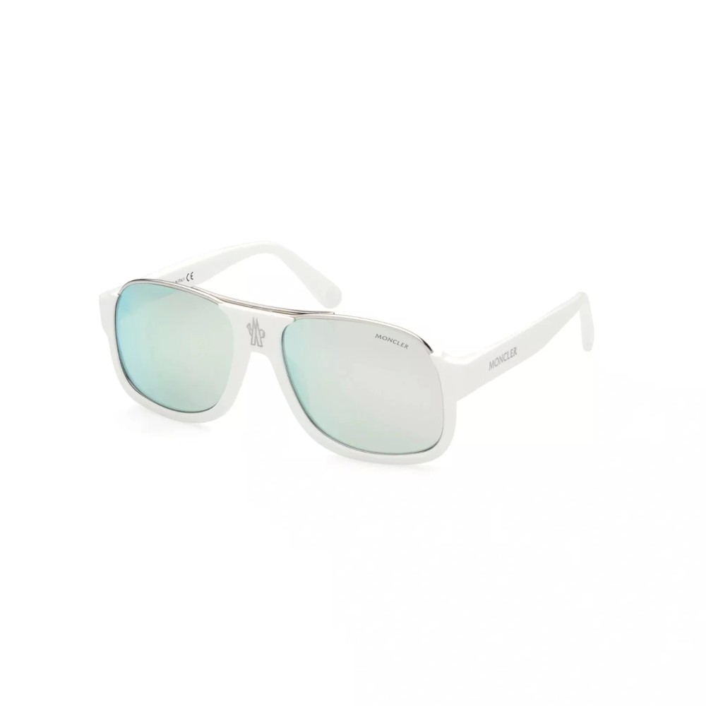 Moncler ML0208 PLEIADES - 21D - 58 - AVEC DES VERRES POLARISÉS Lunettes de soleil Blanc Pilote (Aviateur)