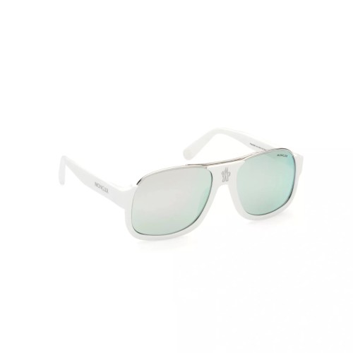 Moncler ML0208 PLEIADES - 21D - 58 - AVEC DES VERRES POLARISÉS Lunettes de soleil Blanc Pilote (Aviateur)