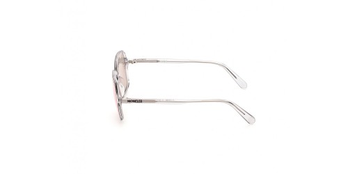 Moncler ML0212 SHADORN - 26L - 51 Lunettes de soleil Transparent, Argent Angulaire