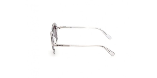 Moncler ML0212 SHADORN - 26D - 51 - AVEC DES VERRES POLARISÉS Lunettes de soleil Transparent, Argent Angulaire