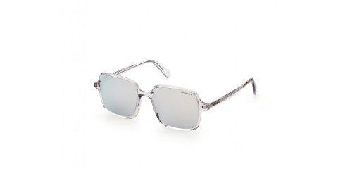Moncler ML0212 SHADORN - 26D - 51 - AVEC DES VERRES POLARISÉS Lunettes de soleil Transparent, Argent Angulaire