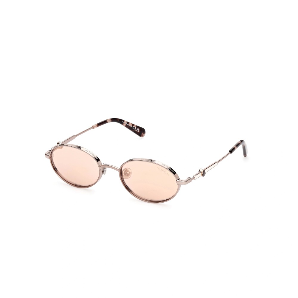 Moncler ML0224 TATOU - 34U - 52 Lunettes de soleil Argent, Havane Ovale