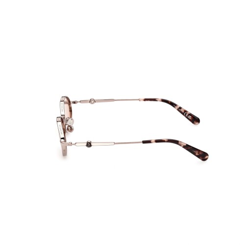 Moncler ML0224 TATOU - 34U - 52 Lunettes de soleil Argent, Havane Ovale