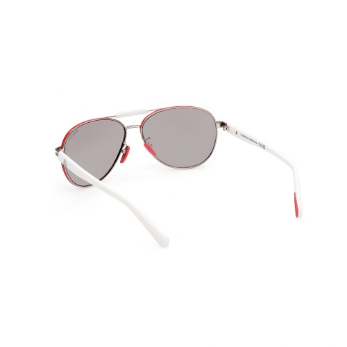 Moncler ML0241-H STELLER - 16C - 62 Lunettes de soleil Blanc, Rouge Pilote (Aviateur)