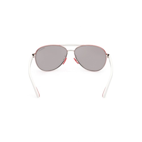 Moncler ML0241-H STELLER - 16C - 62 Lunettes de soleil Blanc, Rouge Pilote (Aviateur)