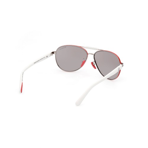 Moncler ML0241-H STELLER - 16C - 62 Lunettes de soleil Blanc, Rouge Pilote (Aviateur)