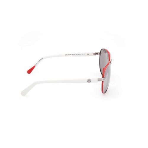 Moncler ML0241-H STELLER - 16C - 62 Lunettes de soleil Blanc, Rouge Pilote (Aviateur)