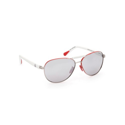Moncler ML0241-H STELLER - 16C - 62 Lunettes de soleil Blanc, Rouge Pilote (Aviateur)