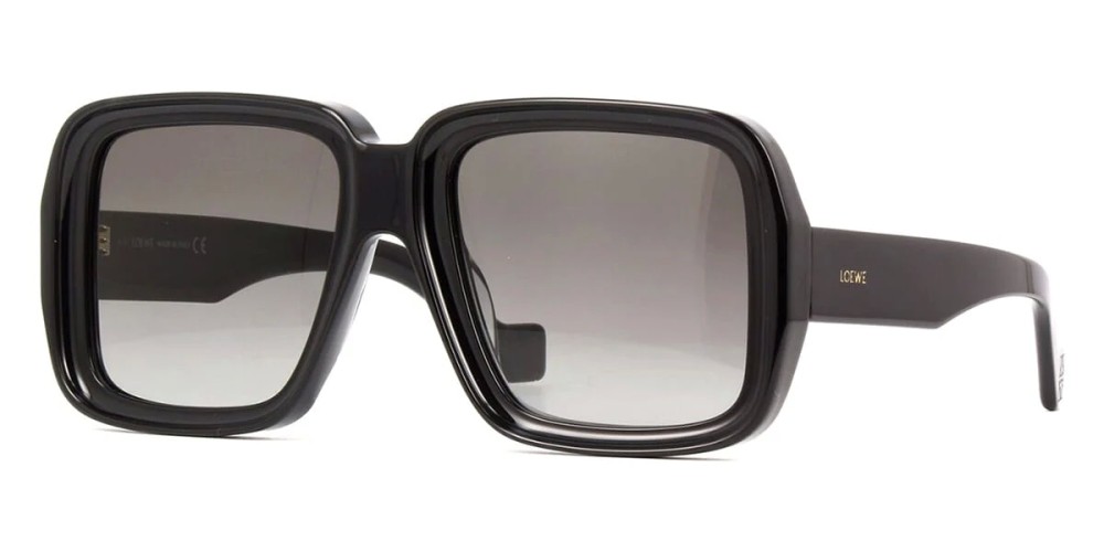 Loewe LW40071U - 01B - 56 Lunettes de soleil Noir Angulaire