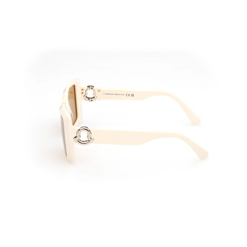 Moncler ML0244 PROMENADE - 25E - 53 Lunettes de soleil Blanc cassé Angulaire
