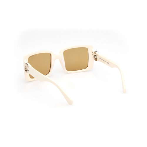 Moncler ML0244 PROMENADE - 25E - 53 Lunettes de soleil Blanc cassé Angulaire