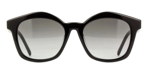 Loewe LW40079U - 01B - 55 Lunettes de soleil Noir, Or Coussin arrondi