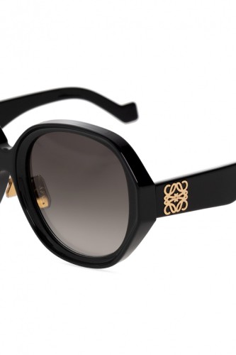 Loewe LW40080U - 01B - 57 Lunettes de soleil Noir Coussin arrondi