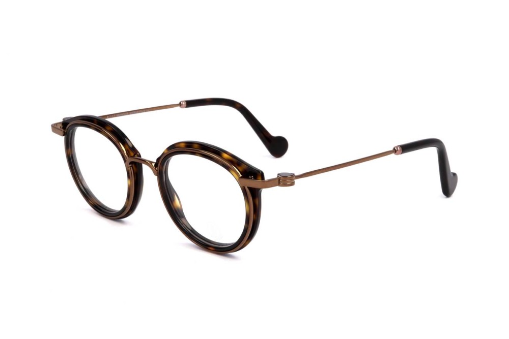 Moncler ML5007 - 052 - 45 Cadres optiques Havane foncé, Bronze, Noir Rond