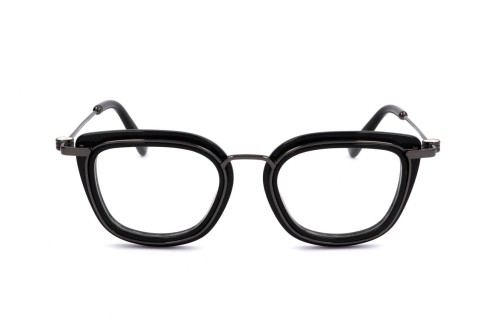 Moncler ML5008 - 001 - 48 Cadres optiques Noir, Argent Coussin arrondi