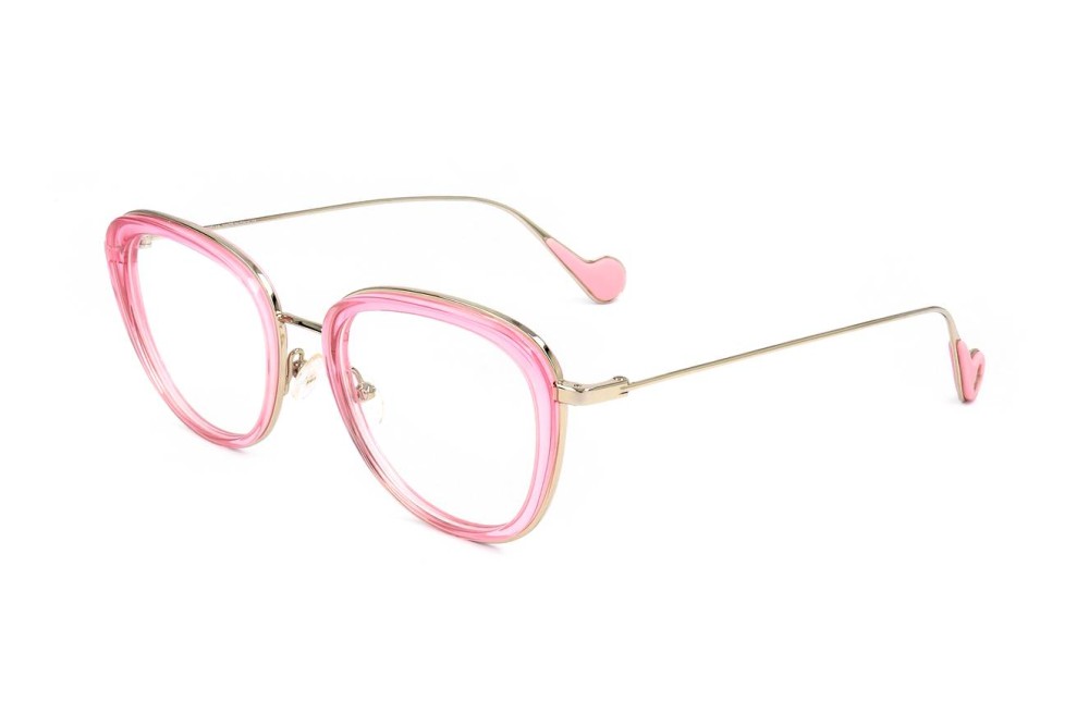 Moncler ML5048 - 074 - 50 Cadres optiques Or, Rose Coussin arrondi