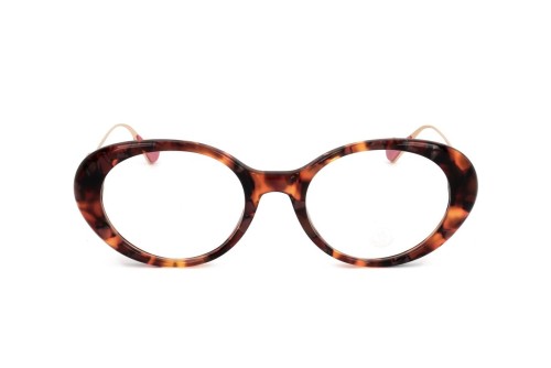 Moncler ML5055 - 055 - 52 Cadres optiques Havane, Rose, Or Ovale