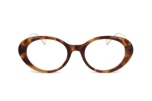 Moncler ML5055 - 053 - 52 Cadres optiques Havane, Or Ovale