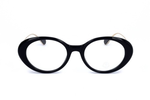 Moncler ML5055 - 001 - 52 Cadres optiques Noir, Or Ovale